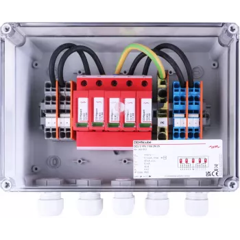 DEHN 900923 DCU 2 YPV 1100 2M 2S PV kombinacijska omarica z zaščito pred prenapetostjo, IP65, 2 MPPT, 2 niza na MPPT