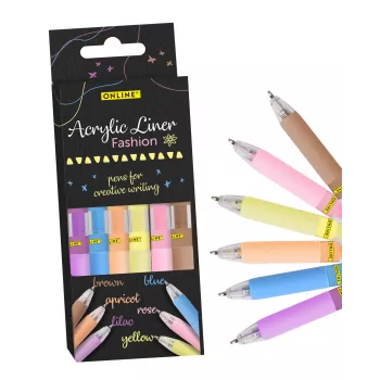 ONLINE Fashion akrilni markerji različnih barv 1,0 mm, 6 kosov (18632/6)