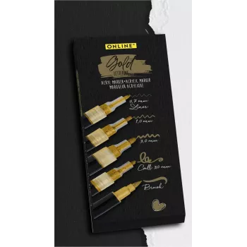 ONLINE SCHREIBGERÄTE Gold Lettering set akrilnih markerjev zlata 5 kosov (18517)