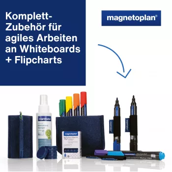 MAGNETOPLAN HOLTZ komplet osnovnih pripomočkov za belo tablo moder - gobica in magnetni pladenj (1230914)