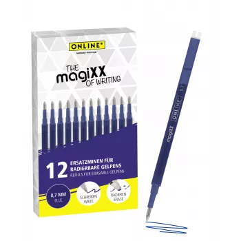 ONLINE magiXX vložki za gel svinčnik modri 0,7 mm srednji, 12 kosov (40167)