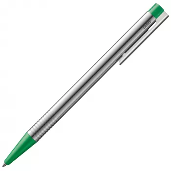 LAMY Logo kemični svinčnik, mat zelen lak, ohišje iz nerjavnega jekla, modri vložek M16, 1228040