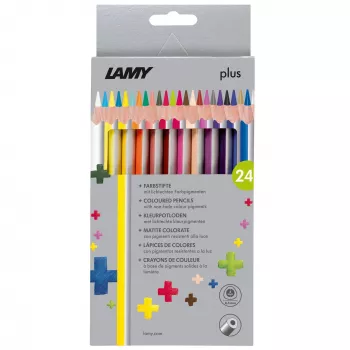 LAMY plus trikotne barvice, 24-delni set v kartonskem etuiju, ergonomska trikotna oblika, mat površina, nezlomljiva mina, 1222008