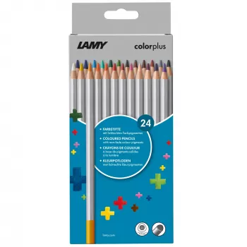 LAMY colorplus barvice, 24 različnih barv, ergonomska trikotna oblika, mat površina, nezlomljiva mina, kartonski etui, 1233469