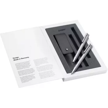 LAMY logo Brushed Black pisalni set – kemični svinčnik in mehanski svinčnik v darilni škatli 1240662
