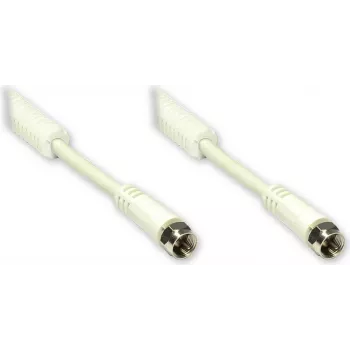 GoodConnections koaksialni kabel F-Type na F-Type s feritnim jedrom, 100% oklopljen, 2,5 m, bel (S-FP25W)