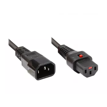 Good Connections Alcasa 1600-IEC10 napajalni kabel C14 na C13, vtič/vtičnica, raven, 1 m, črn