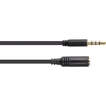 GoodConnections 3,5mm 4-polni TRRS podaljševalni kabel, vtič na vtičnico, 2m, črn AS-35V4B2