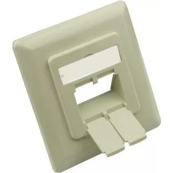 GoodConnections sredinska plošča 50x50mm z okvirjem 80x80mm za mrežne vtičnice, biserno bela RAL1013 (GC-N0154)