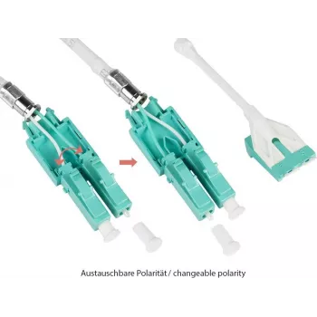 GoodConnections Alcasa LW-U820LC3 dupleksni večnačinovni optični patch kabel OM3 LC na LC, 20 m, akva