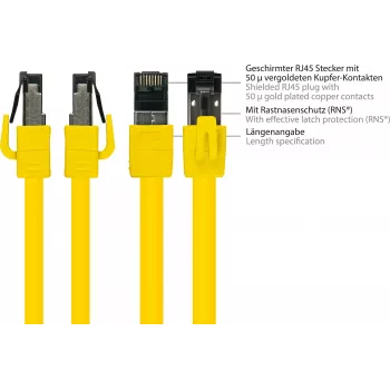 GoodConnections Alcasa Cat8.1 S/FTP Ethernet patch kabel, RJ45, rumen, 1,5 m 8080-015Y