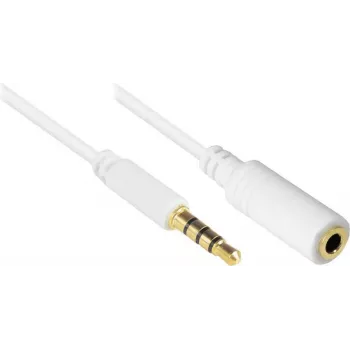 GoodConnections AS-35V4W2 3,5mm 4-polni avdio podaljšek, vtič na vtičnico, bel, 2m