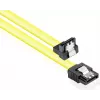GoodConnections SATA 6 Gb/s kabel s kovinsko sponko, pod kotom, 0,50 m, rumen 5047-AW05Y
