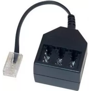GoodConnections telefonski adapter RJ45 (8P4C) vtič na TAE-F vtičnico, 20cm, črn T4A-NFF