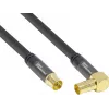 Good Connections SAT antenski kabel SmartFLEX, kotni IEC koaksialni vtič na vtičnico, pozlačen, štirikratno oklopljen, 120 dB, črn, 3 m (GC-M2074)