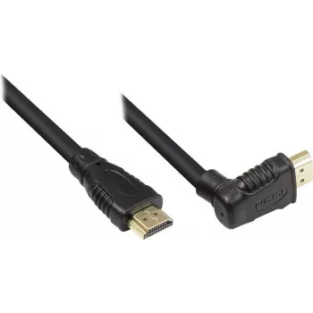 Good Connections hitri HDMI kabel z ethernetom, kotni vtič navzgor, pozlačen, 1 m, črn 4510-GWO010