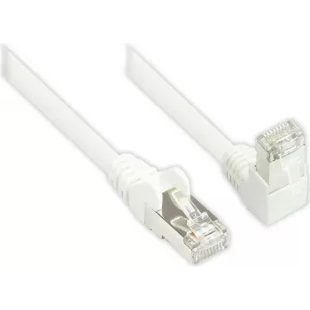 Good Connections 806W-003W Cat.6 S/FTP PiMF patch kabel, 250 MHz, RJ45, 90° navzdol kotno, bel, 0,25 m