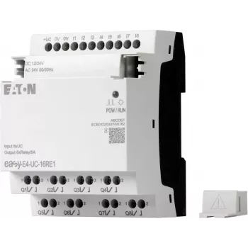 Eaton EASY-E4-UC-16RE1 krmilni rele easyE4, 8 DI, 4 AI, 8 relejnih izhodov, Ethernet, LCD, za DIN letev