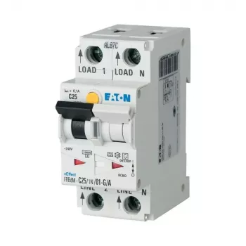 Eaton FRBDM-B16/1N/001-G/A zaščitno stikalo na diferenčni tok z odklopnikom 16A 10mA 1P+N karakteristika B 168251