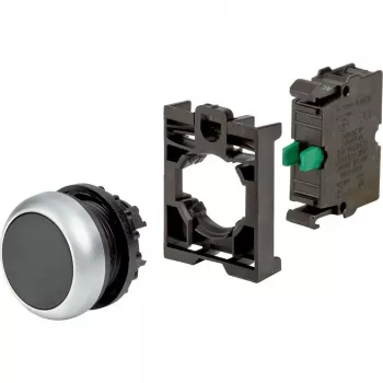 Eaton M22-D-S-K10-BVP tipka, poravnana, črna, plastični sprednji obroč, 1NO 110933