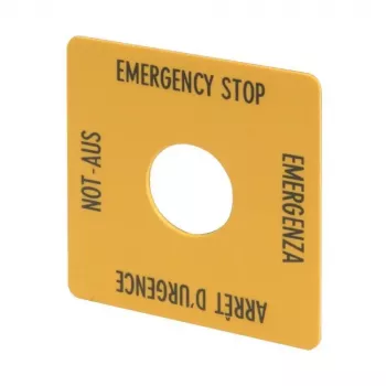 Eaton 216484 serija M22 rumena slepa plošča, snap-on sprednja montaža, polikarbonat