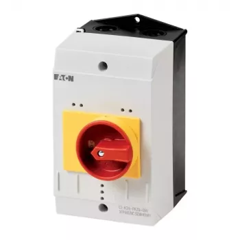 Eaton CI-K2 prazno ohišje s stikalom za zasilni izklop, 160 x 100 x 130 mm, sivo/rdeče/rumeno 219655