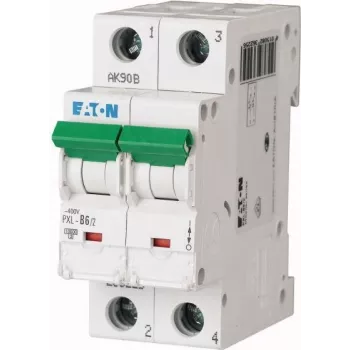 Eaton PXL-B6/2 odklopnik (MCB), 2-polni, karakteristika B, 6 A, 10 kA, DIN letev 236225