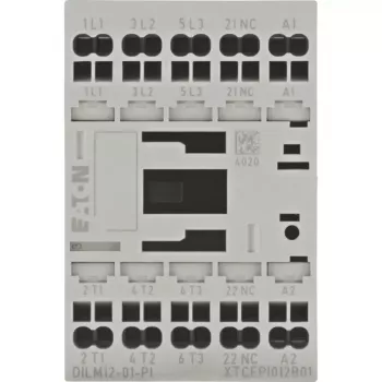 EATON DILM12-199244 3-polni močnostni kontaktor, 12 A, 230 V 50 Hz / 240 V 60 Hz tuljava, 1 NO pomožni kontakt, vijačne sponke