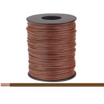 Donau Elektronik 114-88-100 dvojna pletenica 2 x 0,08 mm², rjava, 100 m