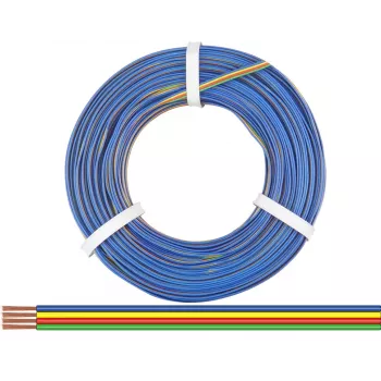 Donau Elektronik 418-50 večžilna žica 4 x 0,14 mm², zeleno-rdeče-rumeno-modra, 50 m