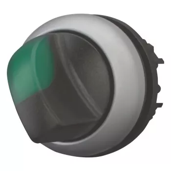 Eaton M22 vrtljivi pogon, 3 položaji, zaskočno, črn gumb s srebrno obrobo 284395