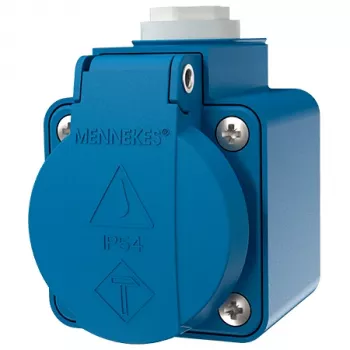 MENNEKES 10119 stenska vtičnica SCHUKO, 16 A, 230 V, 2P+PE, IP44, modra, s poklopcem