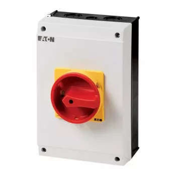 Eaton P3-63/I4/SVB/N 3-polno glavno stikalo z funkcijo zasilnega izklopa, 63 A, rdeče-rumeno 207349