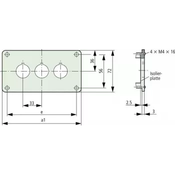 Eaton M22-E3Q aluminijasto ohišje za krmilno postajo, sivo, 3 izrezi, IP65 216544
