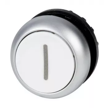 Eaton M22-DR-W-X1 ploski pogon tipke, bel, aretirni, prazen, okrogla leča, 22 mm, IP67 216634