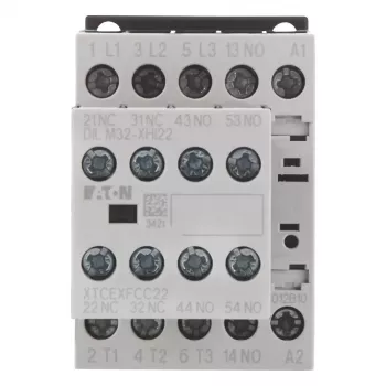 Eaton DILM12-32(24VDC) močnostni kontaktor, 3-polni, 12 A, tuljava 24 V DC, 1 NO + 2 NC, vijačne sponke, IP20, montaža na DIN letev/vijačenje 276950