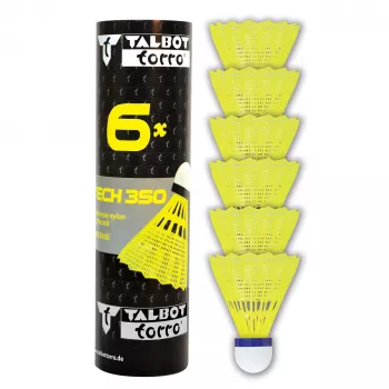 TALBOT TORRO Tech 350 najlonska badminton žogica, srednja hitrost, rumeno-modra 479103