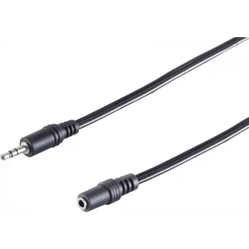 SHIVERPEAKS avdio podaljševalni kabel, 3,5 mm jack vtič na vtičnico, 2,5 m, črn