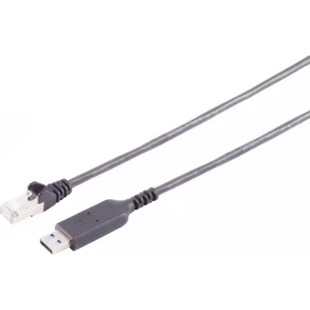 S CONN MAXIMUM CONNECTIVITY USB-A na RJ45 Gigabit Ethernet adapter kabel, 7,5 m, črn 13-52065