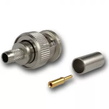 Telegärtner BNC stiskalni vtič 50 Ohm za RG-58 C/U, raven, pozlačen/ponikljan, 1 kos J01000A1255Z
