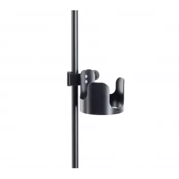 K&M 16018-000-55 držalo za pijačo za stojalo, vijačna sponka, primerno za cevi do 30 mm, drži kozarce do 85 mm, črno