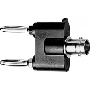 Telegärtner merilni adapter BNC vtičnica na 4 mm bananine vtiče, črno-srebrn J01008A0620