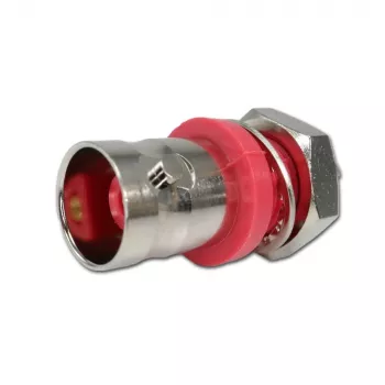 Telegärtner BNC vgradna vtičnica, izolirana 50 Ohm, rdeča izolacijska prirobnica, Z01 - 1 kos (J01001C0043)