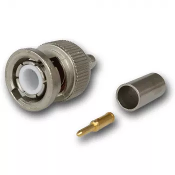 Telegärtner BNC crimp vtič 50 Ohm za RG-58 C/U, G01 Professional, nikelj/zlat, paket 250 kosov J01000A1255S
