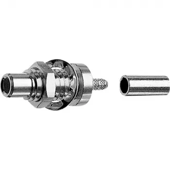 Telegärtner SMC konektor, vgradni, 50 Ohm, spajkan priključek, poniklano ohišje, pozlačen notranji kontakt J01170A0151