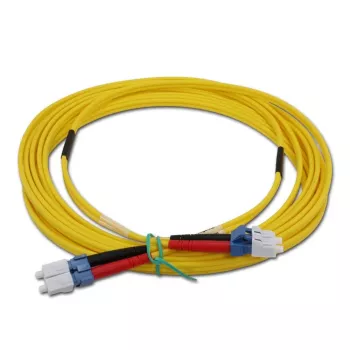 TELEGÄRTNER LC na LC single-mode OS2 dupleks patch kabel, 5 m, rumen