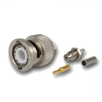 Telegärtner BNC crimp konektor 50 Ohm za RG-178 B/U, raven, ponikljevan/pozlačen, 1 kos