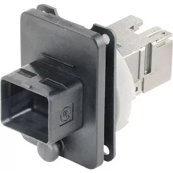 TELEGÄRTNER J80020A0005 RJ45 prirobnična vtičnica spojni set različica 4, 8P8C, Cat.6A, oklopljen, črn