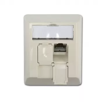 Telegärtner Cat.6 oklopljena RJ-45 omrežna stenska vtičnica, biserno bela