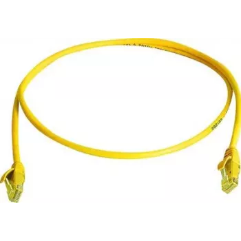 Telegärtner 100008205 kabel RJ45 Patch, CAT 5e, 1,0 m, negorljiv, z zaščitno tulko proti prepogibanju, rumen